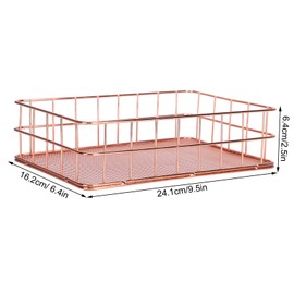 Organizador de soporte de escritorio Rejilla de metal dorado rosa Ropa de frutas Mesa Organizador de almacenamiento de escritorio Contenedor para gabinetes de cocina, Despensa Armarios de encimera de