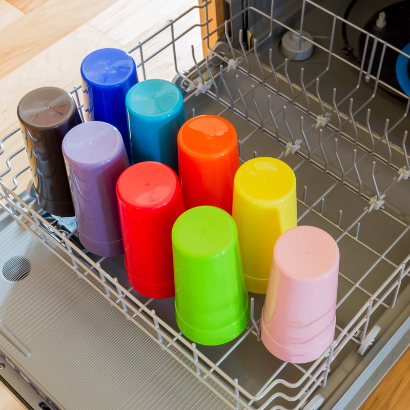 Youngever 9 Pack Plastic Tumblers, Unbreakable Drinking Glasses, Plastic Cups