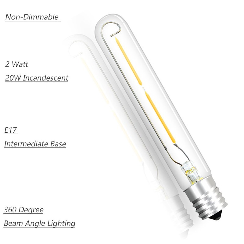Bonlux LED T6.5 Exit Sign Clear Light Bulbs, 2W E17