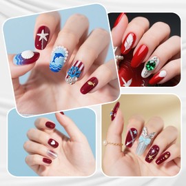 Aieenjor Cherry Red Nail Polish, Quick Dry Nail Polish, No UV Lamp Needed, Streak Free, Long- Last Fingernail Polish for Nail Manicure Salon DIY Nail Art, 0.35 fl oz