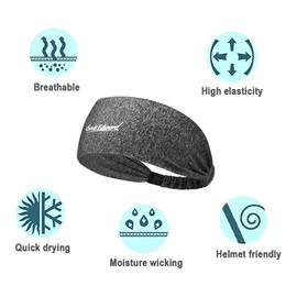 Scott Edward Diadema Deportiva Hombre, 4PCS, Hombres y Mujeres Bandas, protegen del Sudor Diademas Tejidas, Antideslizantes y Transpirables (Black Blue)