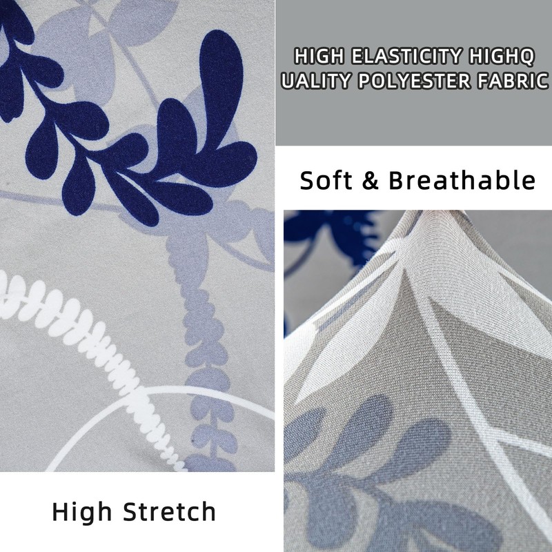 Grey Bar Chair Covers 2 Pieces Set High Stretch Washable