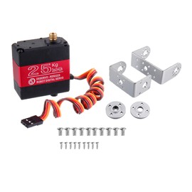 RCmall RDS3225 25KG Dual Shaft RC Servo - IP66, Full Metal Gears, 6V, 180/270° with U Mount for 1/8 1/10 Scale RC Cars, Buggies & Robotics (180 Degree)