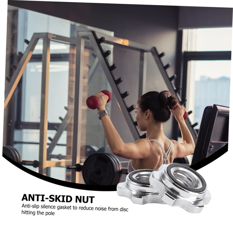 Sosoport 4pcs Anti-Slip Nuts Collars Dumbbell Security Nuts Security for