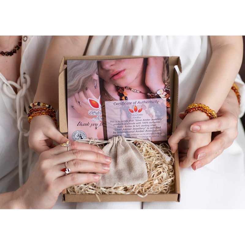 SilverAmber Jewellery - 925 Sterling Silver & Genuine Mix Baltic