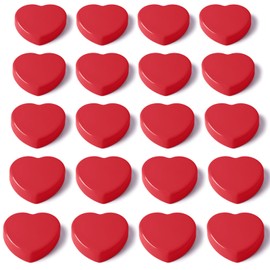 PYJLBX Red Heart Fridge Magnets - 20PCS Small Strong Magnet, Cute Mini Whiteboard Magnets for Crafts & Notice Board - Colourful Decorative Heavy Duty Magnets for Home, Kitchen, Map, Office & School