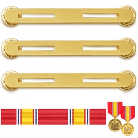 Landical 3 Pcs Military Ribbon Holding Bar Ribbon Mounting Bar Military Brass Mount Holder for Uniforms Organizer
