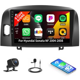 [4+64G] 8-Core Qualcomm Android 15 Car Stereo for Hyundai Sonata NF 2004-2008 with Wireless Carplay&Android Auto,9 Inch Car Radio with Mirror Link Bluetooth 5.1 FM/RDS DSP WiFi GPS SWC