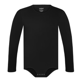 Landofgenie Men One Piece Bodysuit Long Sleeve Onesie Pajamas Tops Cotton Romper Black XL