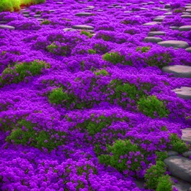2000+ Rare Purple Creeping Thyme Seeds for Planting - Heirloom Ground Cover Plants Fresh Home and Garden