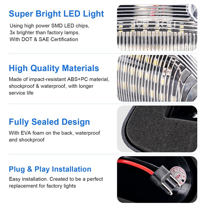 SHINEFIT White LED Cab Lights Replacement for 1994 1995 1996