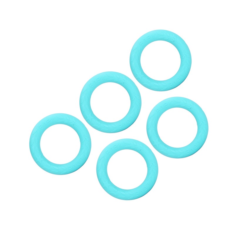 5pcs Baby Soft Silicone Teething Ring Toy Infant Safe Elastic