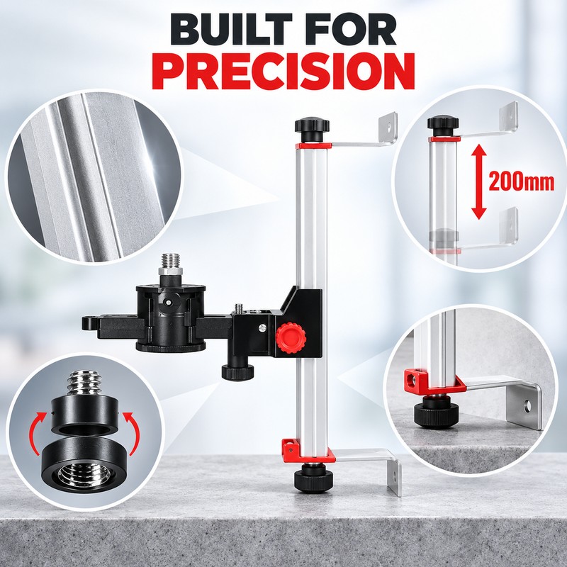 Adjustable Laser Level Bracket 200mm – Aluminum Alloy Mount with