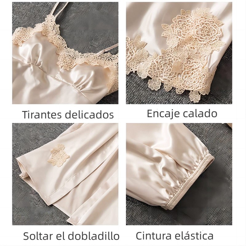 CHEHILLJuego de 5 Piezas Sexy de Pijama para Mujer, Batas