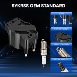 SYKRSS 3-Pack D555 Ignition Coils & 6-Pack 4469 Spark Plugs Compatible with Buick Allure/Lucerne/LeSabre, Chevy Impala/Camaro/Monte Carlo 3.8L V6 - Replaces C503 10467067 10472401 & more
