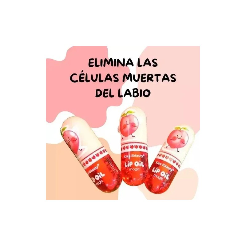 Lip Oil Magic Kiss Beauty Gloss Labial Brillo Aroma 1pz