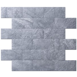 Art3d 10-Pack Peel and Stick Backsplash Tile for Kitchen Bathroom Fireplace Vanitity, Self-Adhesive Wall Tile in Blue Grey