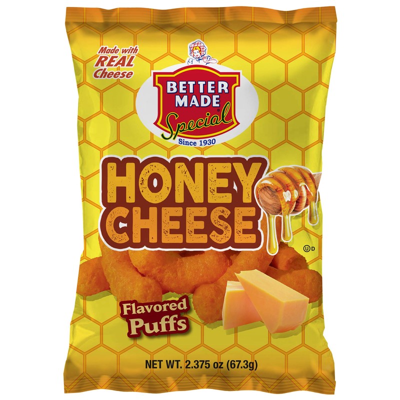 Better Made Special Honey Cheese Puffs (8) x Bags 2.375oz