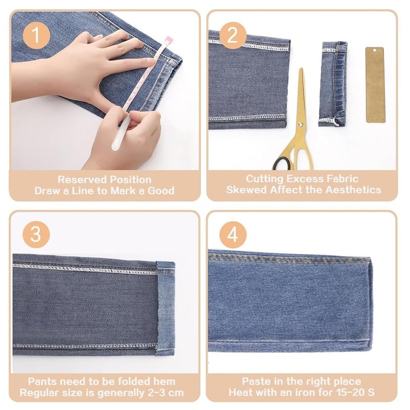 2 Rolls Hemming Tape for Pants, Iron on Hem Tape