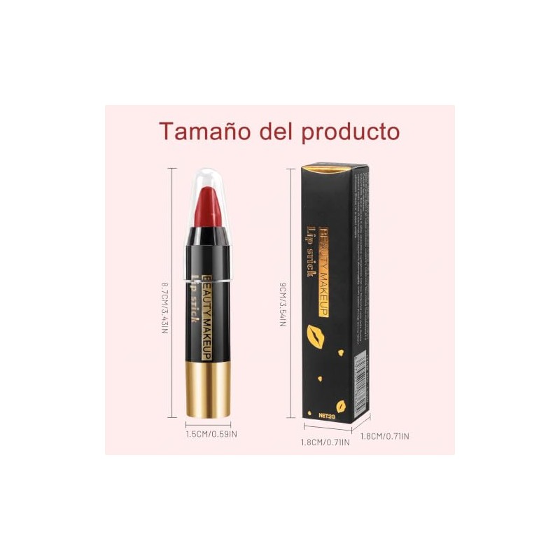 Erinde Lápiz Labial Mate y Cremoso de Larga Duración, Resistente