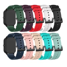 Turnwin ID208 Plus Smart Watch Bands, 22mm Sport Silicone Bands Soft Wristband Waterproof Replacement Strap Compatible with Fitpolo/Quican/Aeac/Tensky/WMK/Hingso ID208 Plus Smartwatch, 10Pack