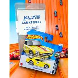 Hot Wheels Honda S800 Racing (Yellow & Red) 10/10 HW Race Day - 2024-209/250 (Short Card) - includes a KLAS Car Keeper Protector Case - HRY58