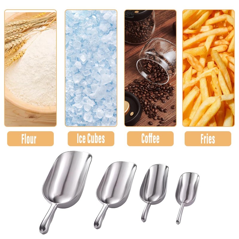 AIMALL Cast Aluminum Utility Scoop for Ice, Flour, and Rice
