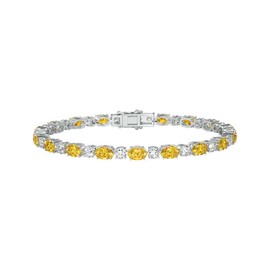 carat craze Birthstone Bracelets Sterling Silver Tennis Bracelets Charm Fine Jewelry Birthday Jewelry Gifts for Women Mom WIFE DAUGHTER GIRLFRIEND(Citrine, November)