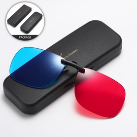 AoHeng Anaglifo Rojo Azul/Cian anteojos 3D Clip en anteojos para Cómics de Película 3D,Encendedor,Más Claro,Brillante