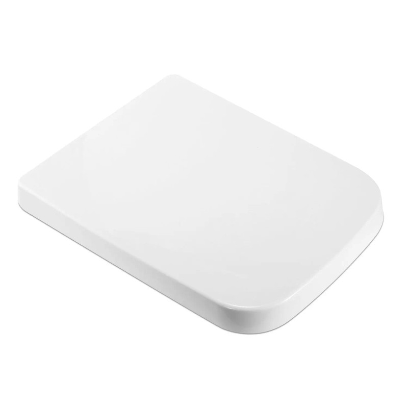 D0100HPC0NY Square Toilet Seat White Plastic Slow Close Quick Release