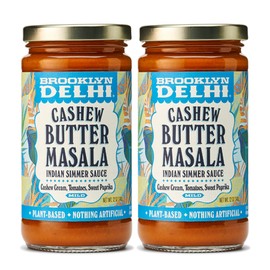 Brooklyn Delhi - Vegan Butter Chicken - Indian Simmer Sauce with Cashew Cream Tomatoes, Sweet Paprika - Mild Enough for a Kid, Flavorful for a Foodie - Vegan, Nothing Artificial - 12oz