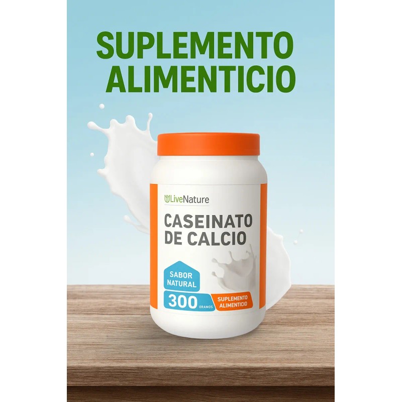 Caseinato De Calcio 300 Gramos Livenature Sabor Sin Sabor