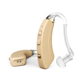 Not Amplifier True BTE Hearing Aids Digital Rechargeable Hearing Aids for Seniors With Noise Cancellation Volume Control -OTC