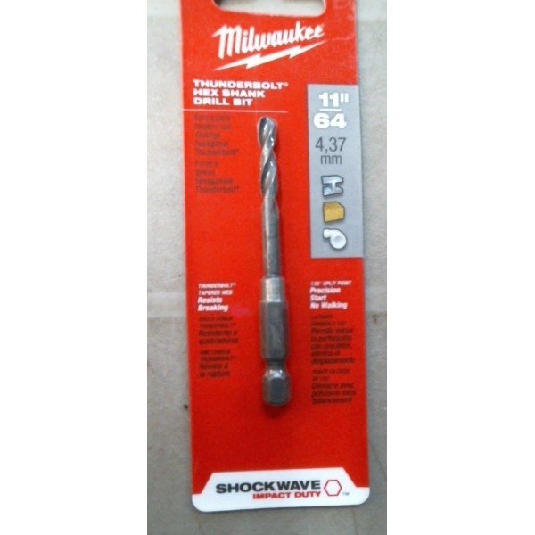 Milwaukee 48-89-4408 11/64" Hex Shank Impact Drill Bit, FREE SHIPPING
