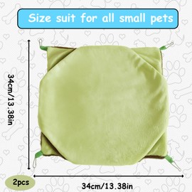 JazRvr Pack of 2 Guinea Pig Hammock, Rat Accessories, Ferret Accessories, Warm Cage Pet Hammock for Hamsters, Small Animals, Blue and Green