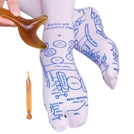 Reflexology Socks Set, Acupoint Socks Set, Reflexology Socks with Massage Tool, Reflexology Socks with Pressure Points, Foot Relief Remedy for Foot Massage