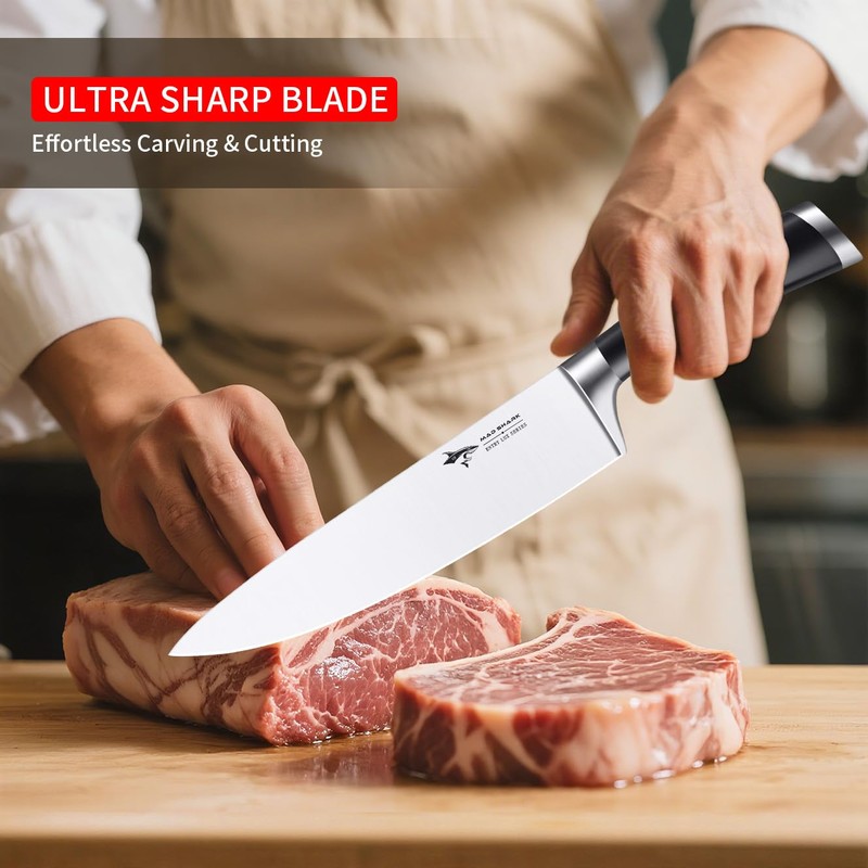 MAD SHARK Kitchen Knife Set, Ultra Sharp Chef Knife Set