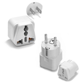 Peru Travel Adapters Plug for USA,Peru Power Adapter，Universal to South America Type A & E，2 Pack (White)