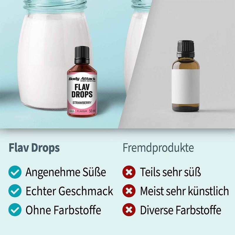 Body Attack Flav-Drops, Aroma for Food, Sugar Free, Calorie Free,