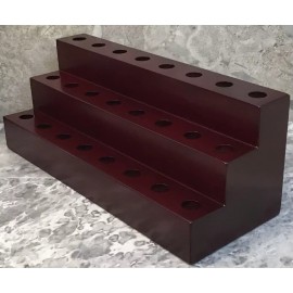 Encore Deluxe Rosewood 3 Tier 24 Golf Ball Display Freestanding Executive Desktop NEW!