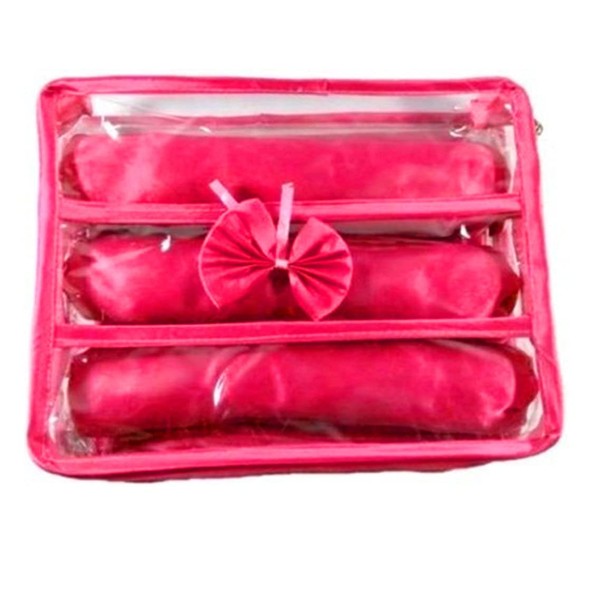 atorakushon Satin 3 Rods Jewellery Bangle Storage Box Chudi Set