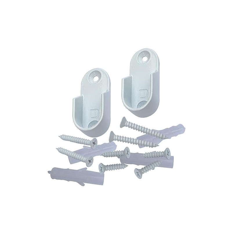 Oval Closet Rod End Supports | Screw on Type |