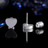 Titanium Love Heart Screw Back Earrings for Women Men Hypoallergenic
