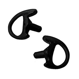 2 Left Medium Black Flexible SEMI Custom Ear Mold Insert Rubber Gel EARPIECE Police Patrol Duty Gear