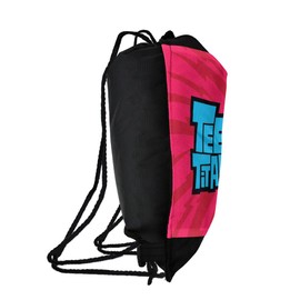 LOGOVISION Teen Titans Go! Logo Drawstring Backpack Sports Bag Sackpack 17" x 13", Perfect for Gym, Yoga or Practice