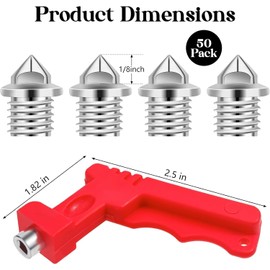 Track Spikes, 50 Pieces Track Spikes for Track Shoes, 0.45 Grams Lightweight Replacement Spikes with Spike Wrench for Track and Field Sprinting or Cross Country Golf Fishing