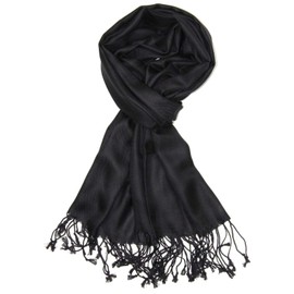 World of Shawls Super Soft Pashmina Shawl Scarf Wrap (Black)