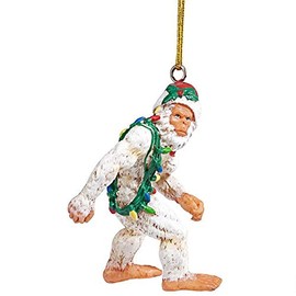 Design Toscano Bigfoot The Abominable Snowman Yeti Holiday Ornament, White,Christmas