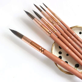 Wonder Forest Premium Synthetic Watercolour Brush Set, Set of 6 Pointed Round Artist Paint Brushes, Sizes 2, 4, 6, 8, 10 and 12