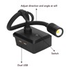 Gooseneck Work Light LED Cordless Lamp Rechargeable 2 USB Ports